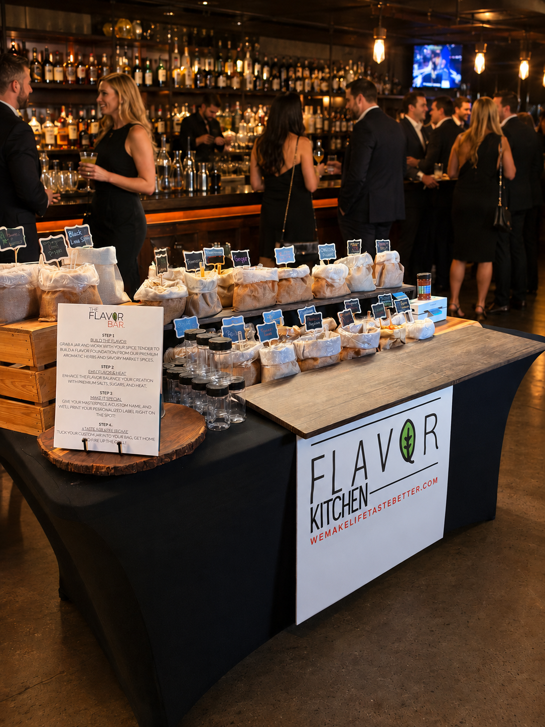 image of the flavor bar in a classic lounge/speakeasy setting